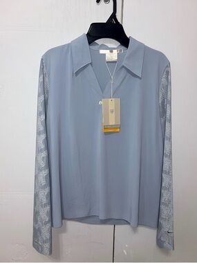 Nike Golf Dri-Fit Women’s Blue Lace Sleeve Blouse Top Size Small NWT